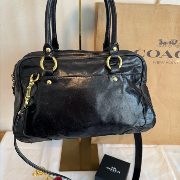 Coach Poppy Black Leather Handbag - Picture 9 of 12